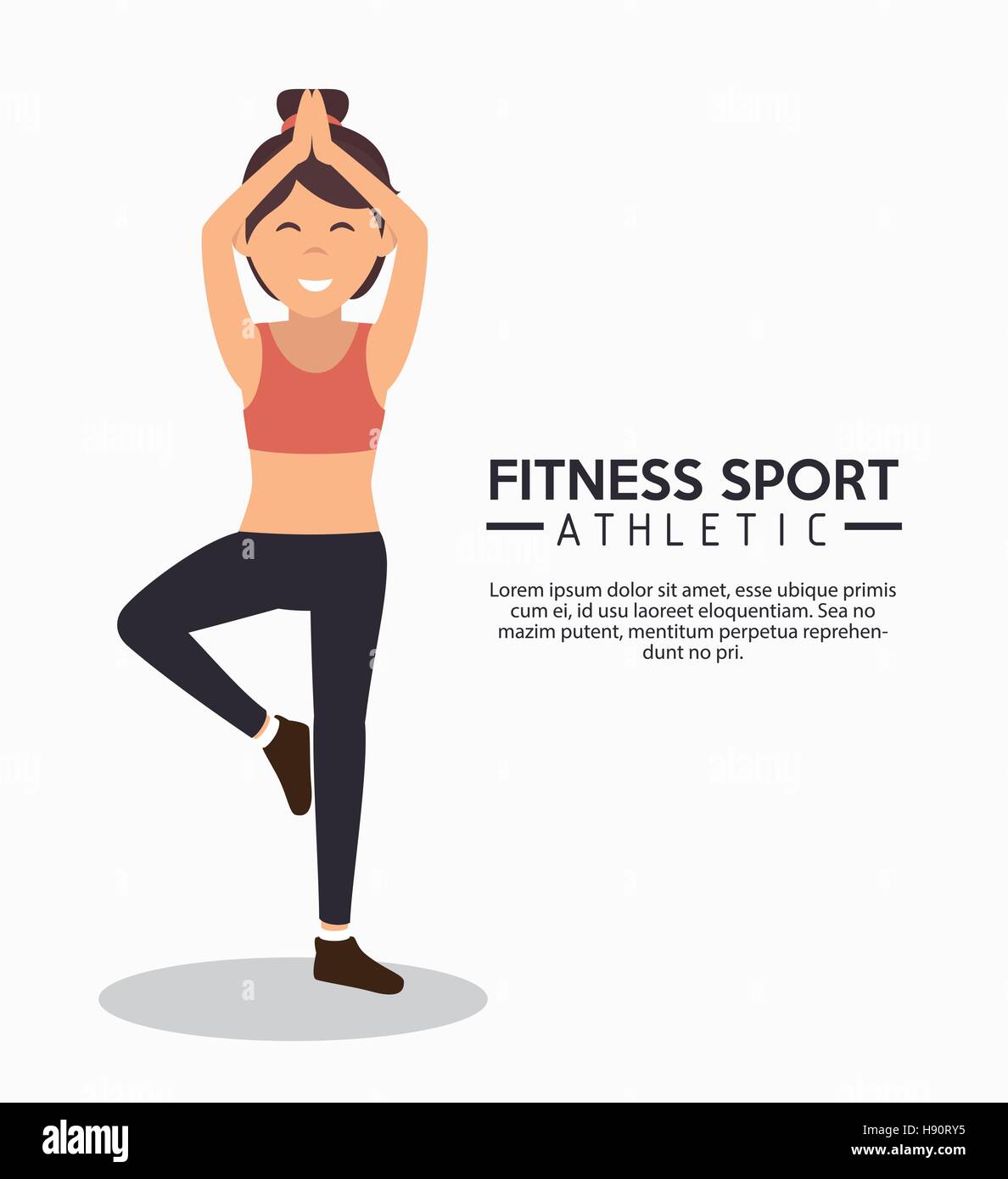 fitness sport athletic girl training vector illustration eps 10 Stock ...