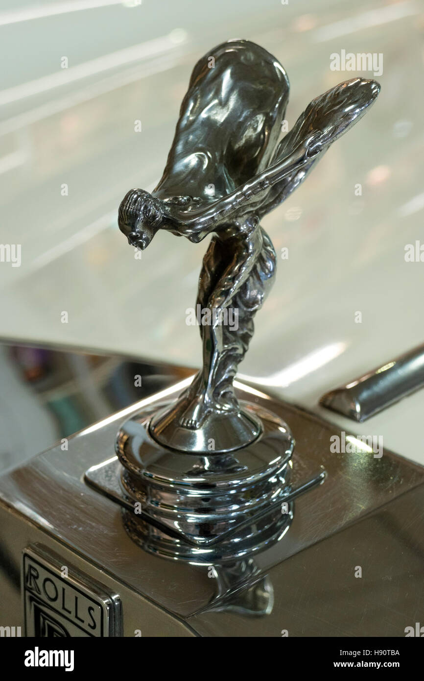 The Spirit of Ecstasy on a Rolls Royce car as a radiator mascot Stock Photo