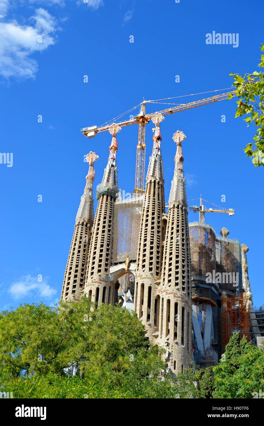 Famous church La Sagrada Família in Barcelona. Stock Photo