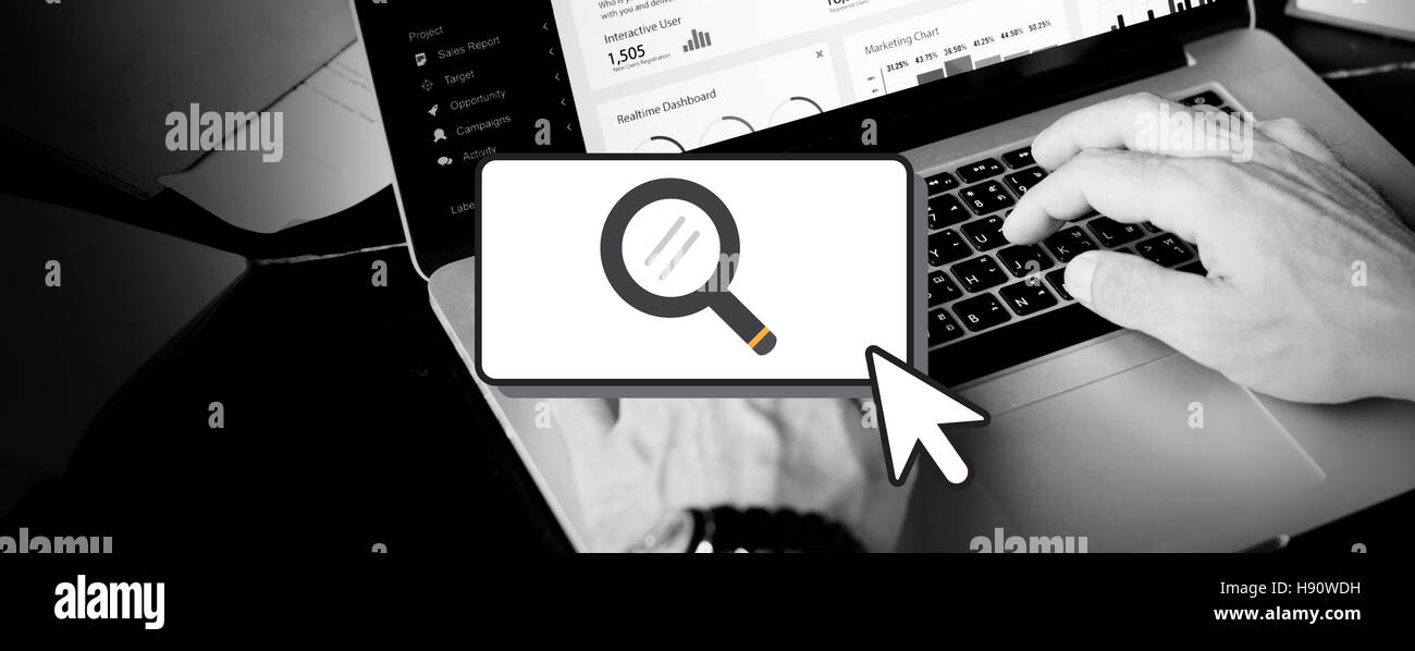 Searching Cursor Magnifying Glass Looking Concept Stock Photo Alamy
