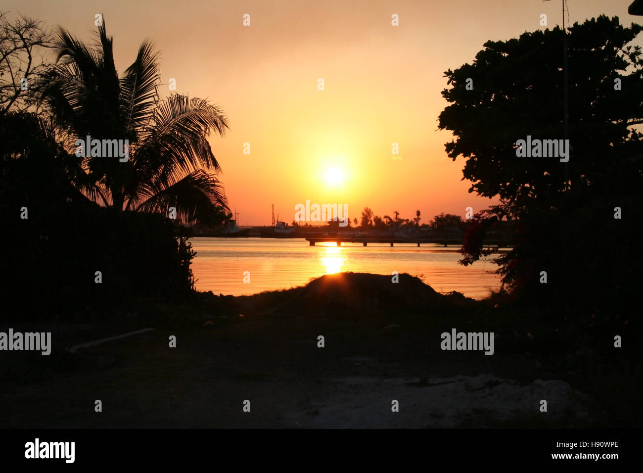 Sunset in Cuba Stock Photo