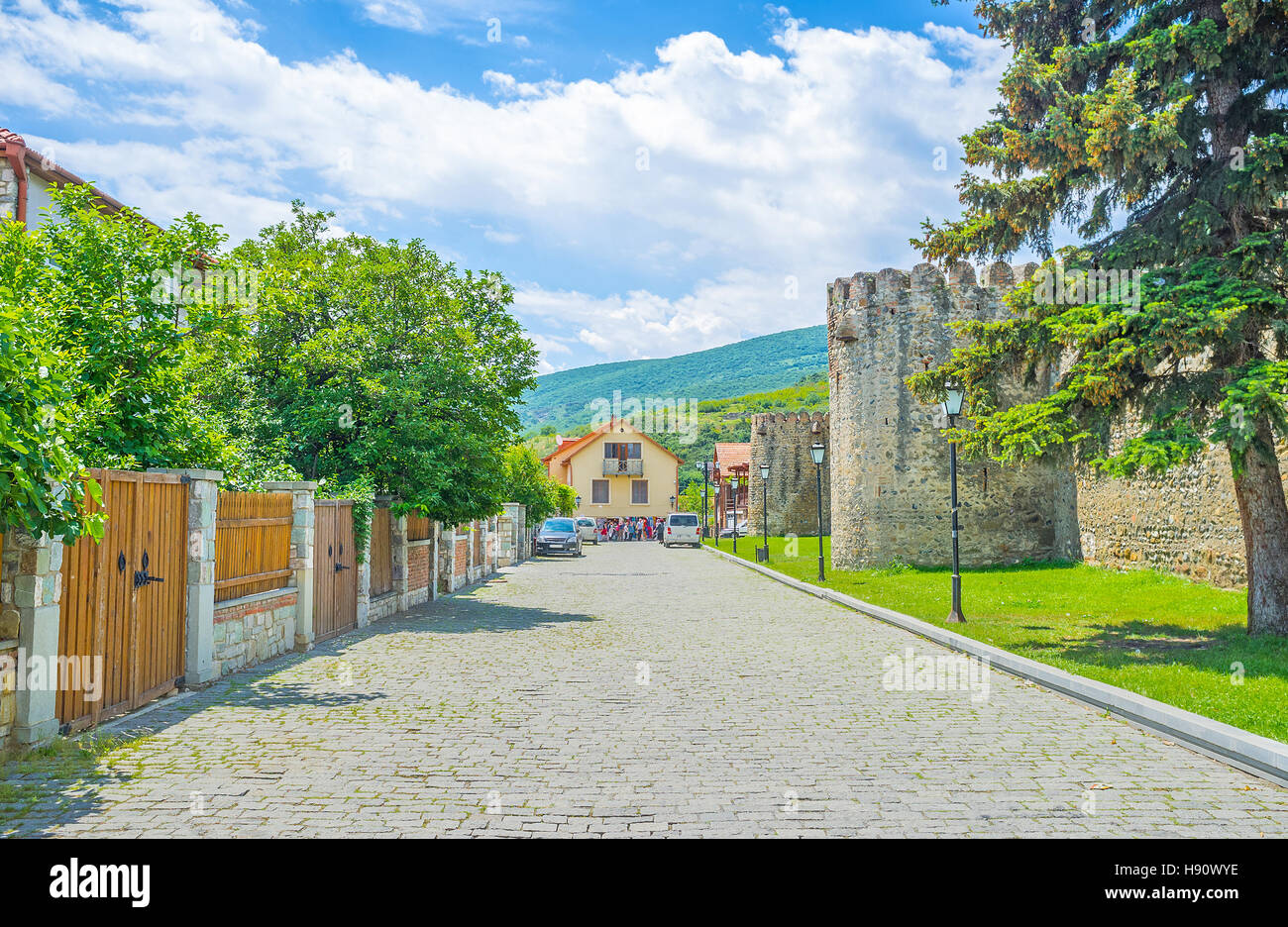 The scenic quiet old town of Mtskheta, the oldest city in Georgia. Stock Photo