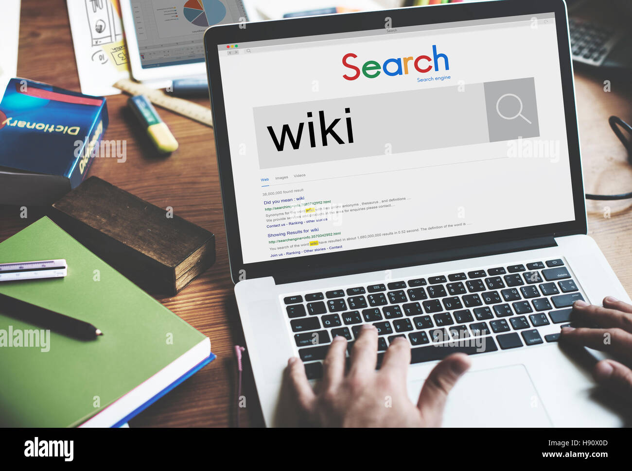 Wiki Website Database Key Knowledge Information Concept Stock Photo