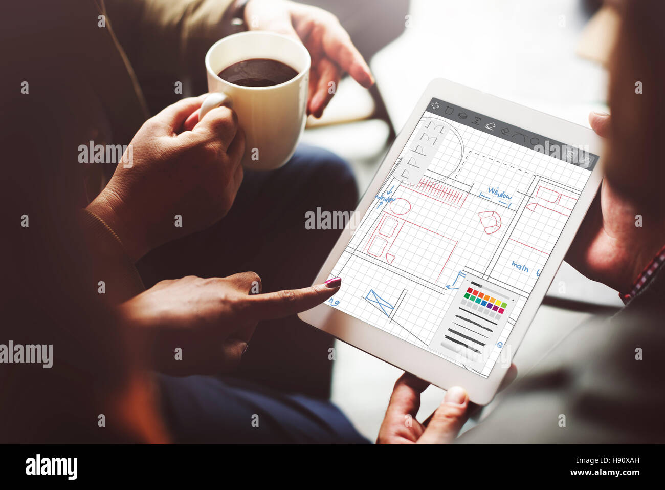 Architecture Blueprint Desing Engineering Structure Concept Stock Photo