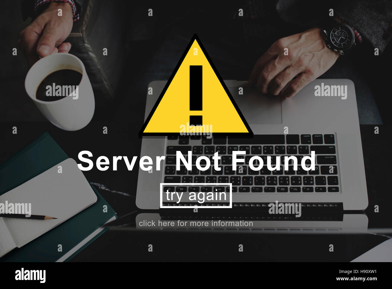Server Not Found Error Danger Caution Warning Concept Stock Photo