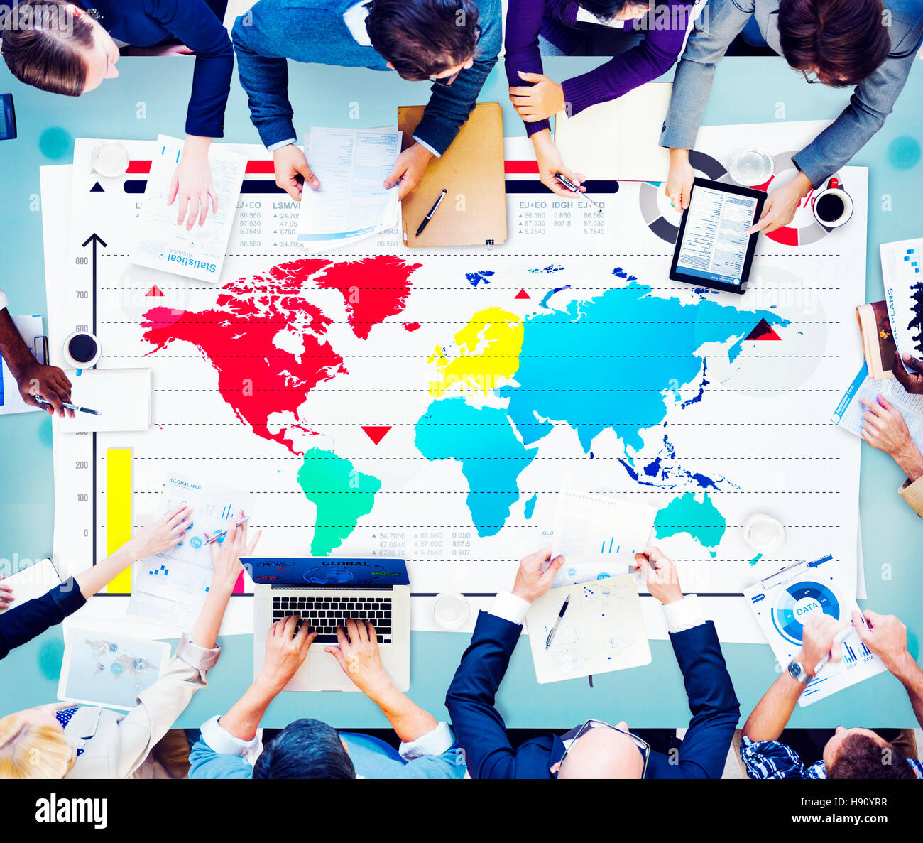 Global Business Graph Growth World Map Concept Stock Photo
