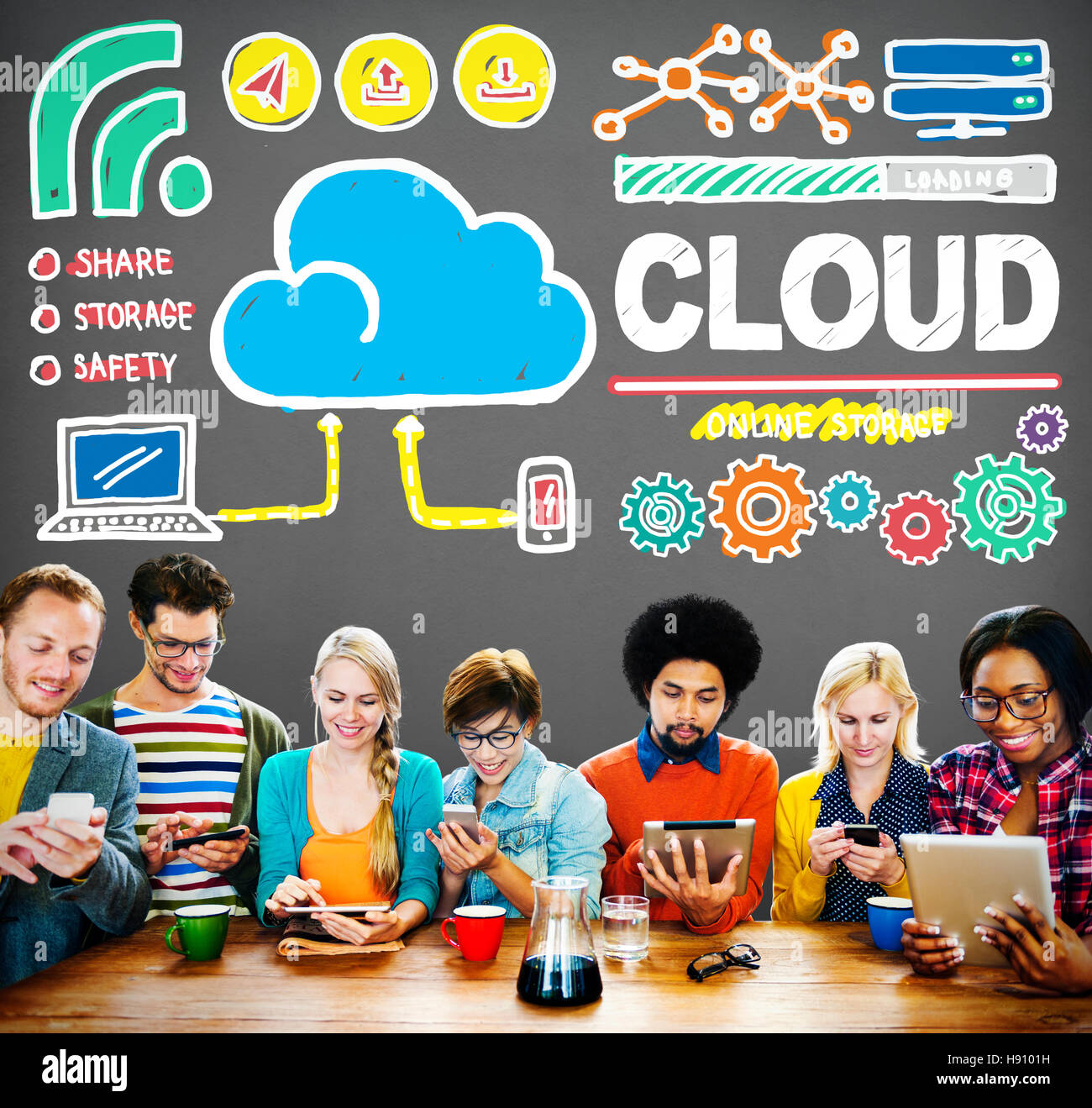 Cloud Computing Network Storage Online Concept Stock Photo - Alamy