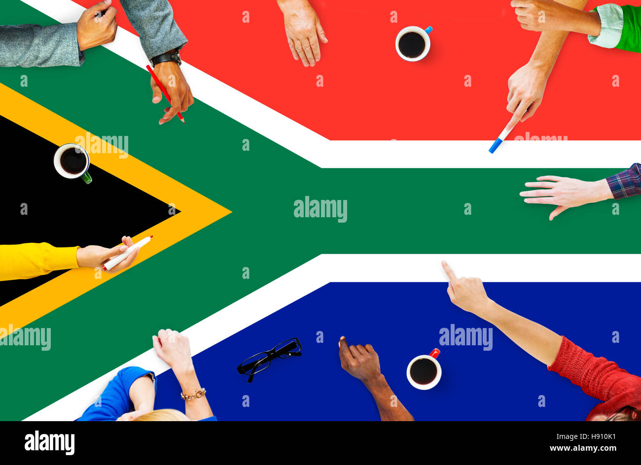 South Africa Flag Patriotism South African Pride Unity Concept Stock Photo