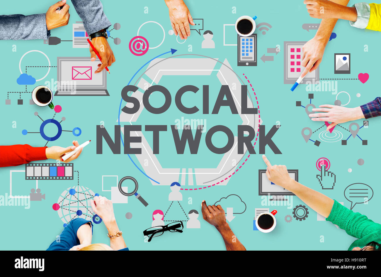Social Network Communication Media Technology Concept Stock Photo Alamy