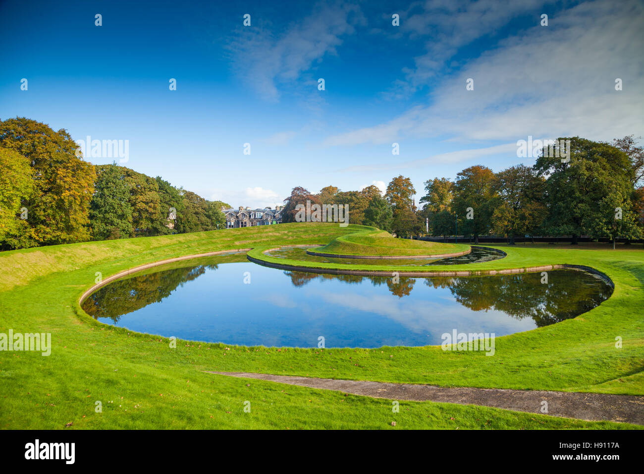 Charles Jencks Landform outside the Scottish National Gallery of Modern Art, Edinburgh. Stock Photo