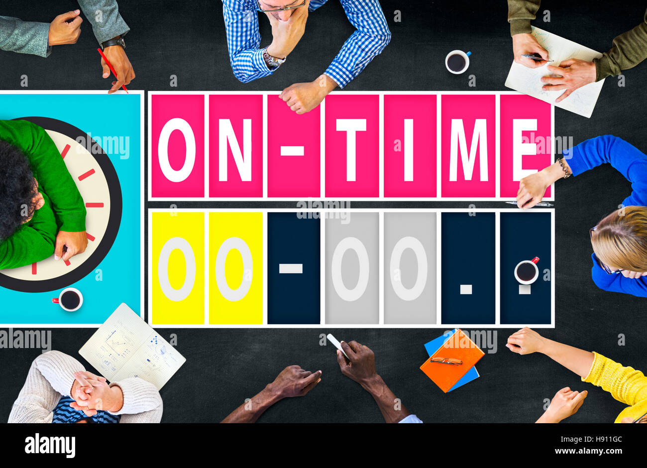 On Time Punctual Efficiency Organization Management Concept Stock Photo ...