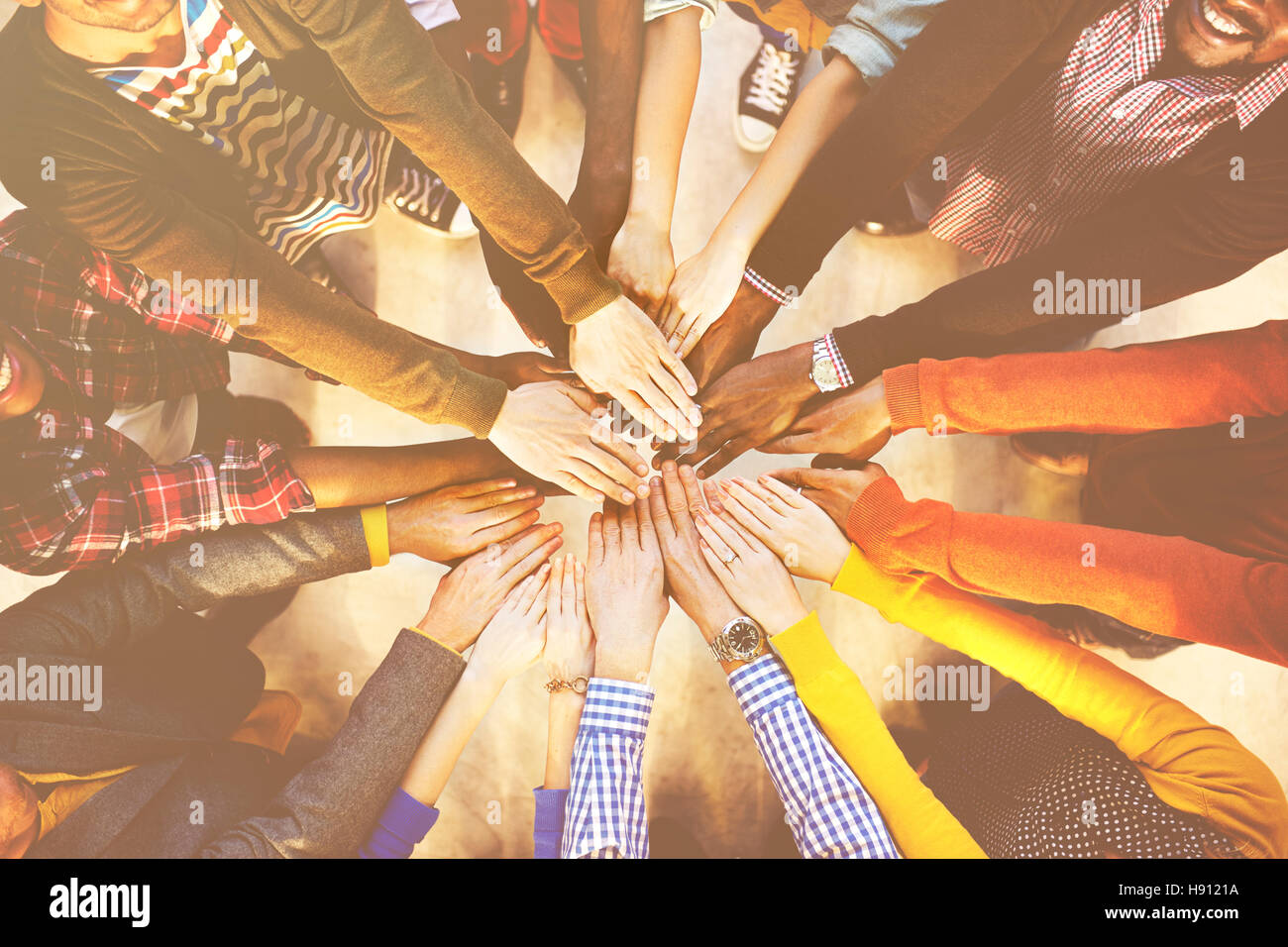 Multi-Ethnic Diverse Group of People In Circle Concept Stock Photo - Alamy