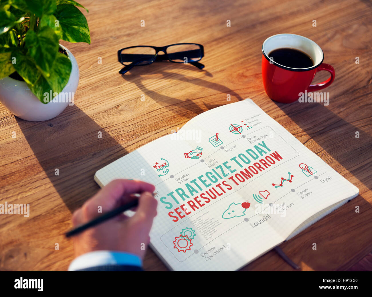 Strategy Planning Motivation Result Objective Concept Stock Photo - Alamy