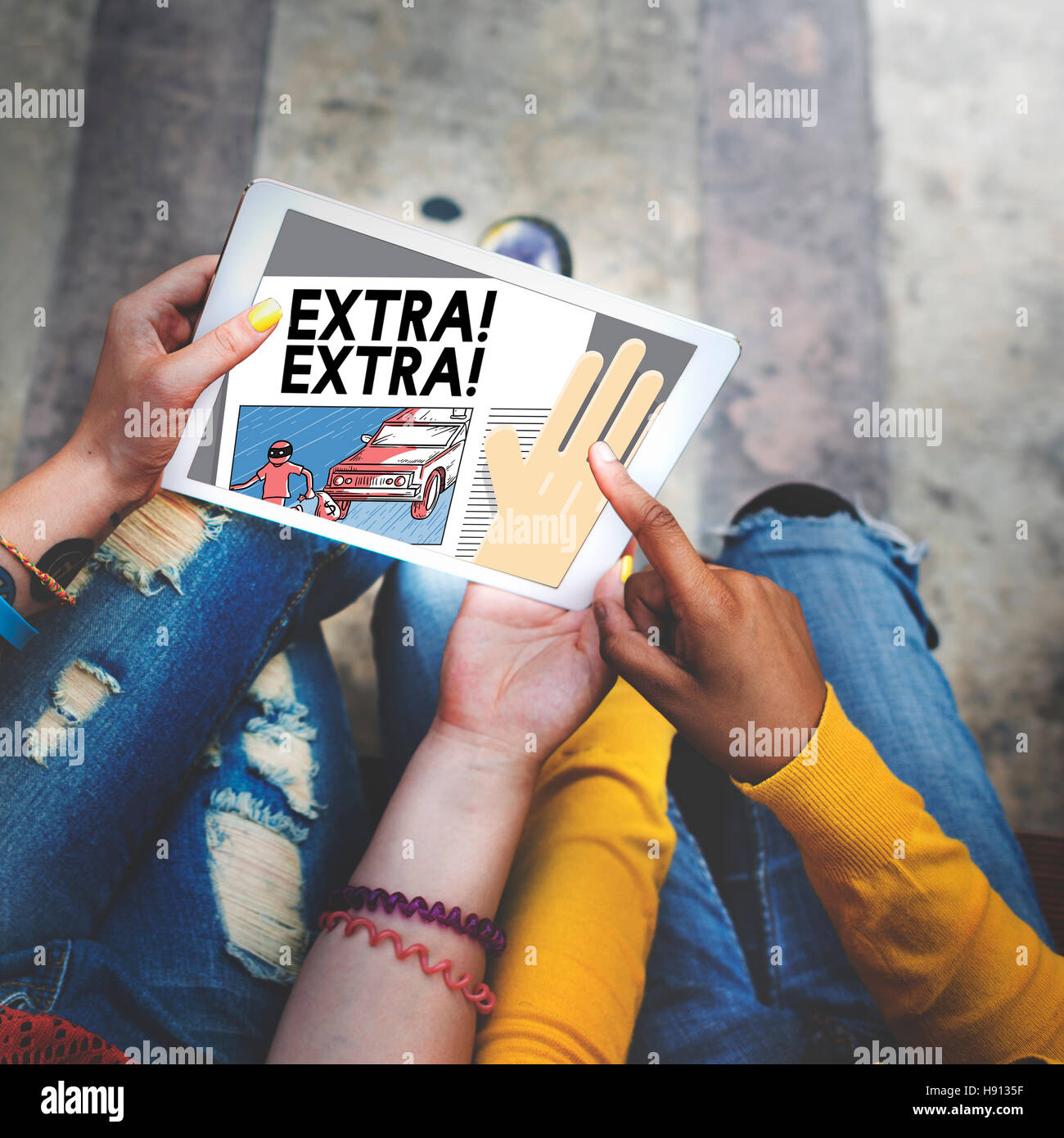 Extra Above High Motivation Urgency Newspaper Concept Stock Photo