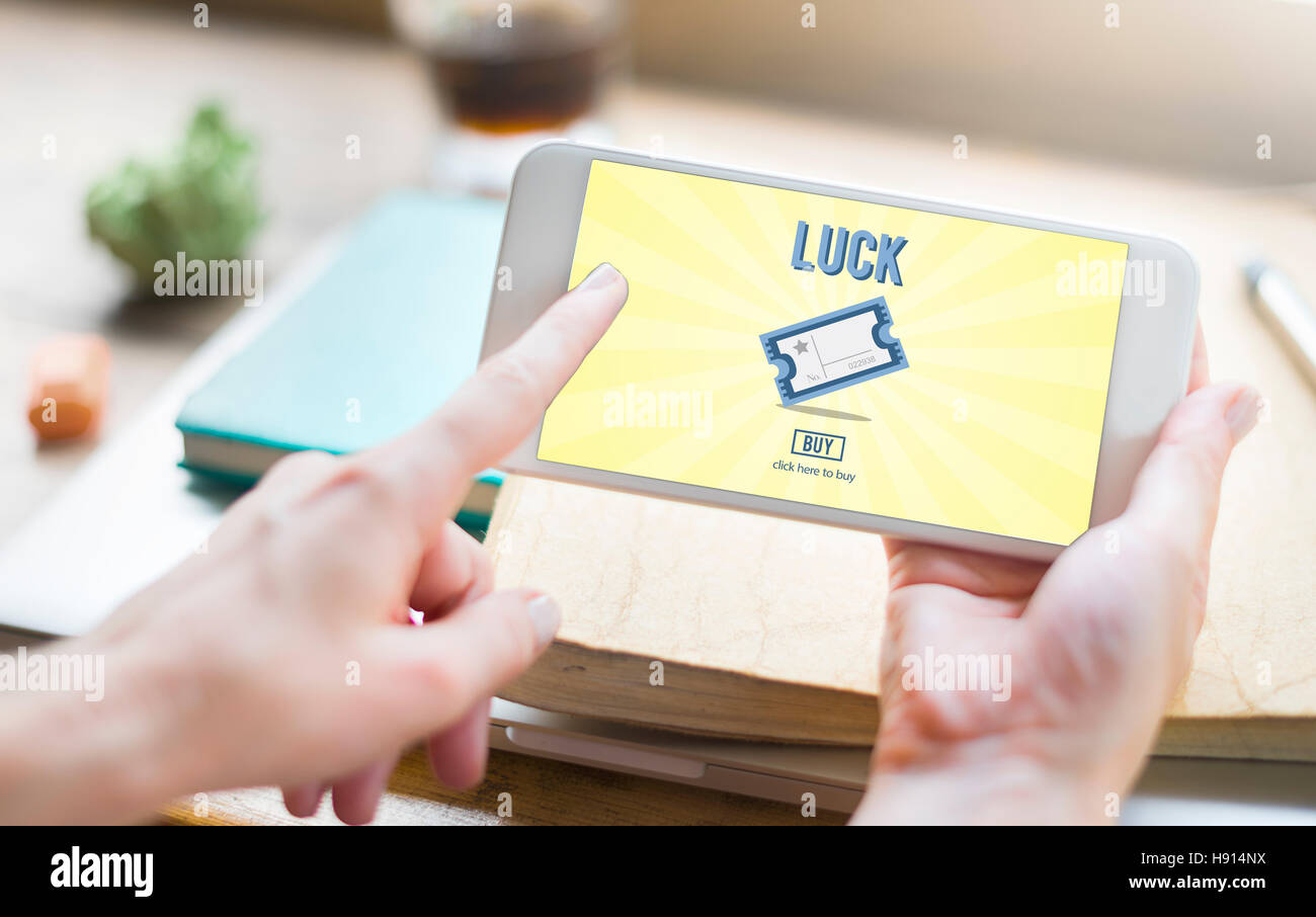 Gambling Jackpot Luck Enter to Win Lotto Ticket Concept Stock Photo