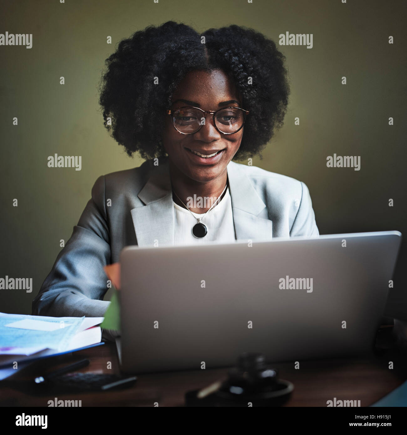 Woman Connection Computer Networking Wireless Concept Stock Photo