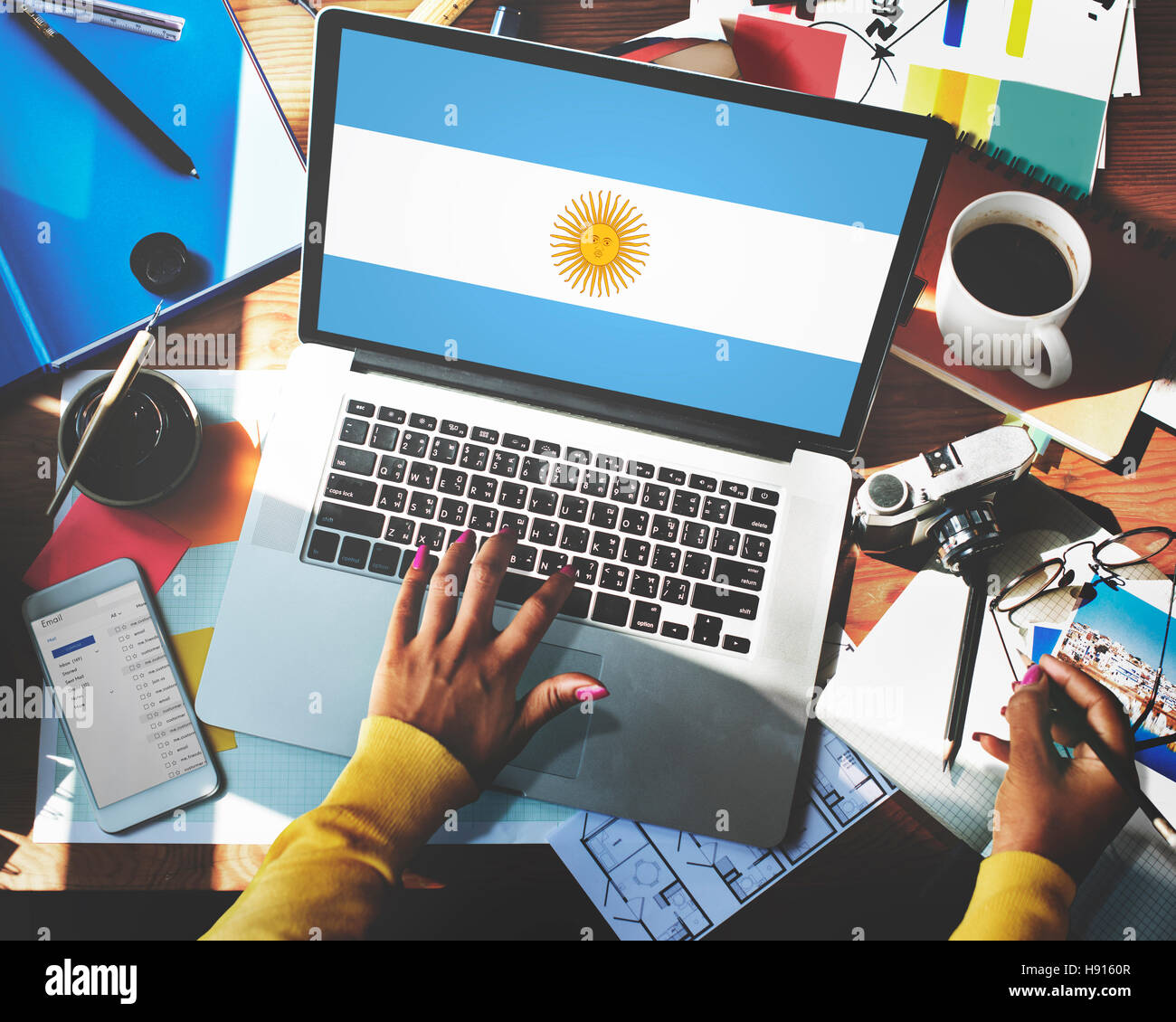 Agentina Flag Country Nationality Liberty Concept Stock Photo - Alamy