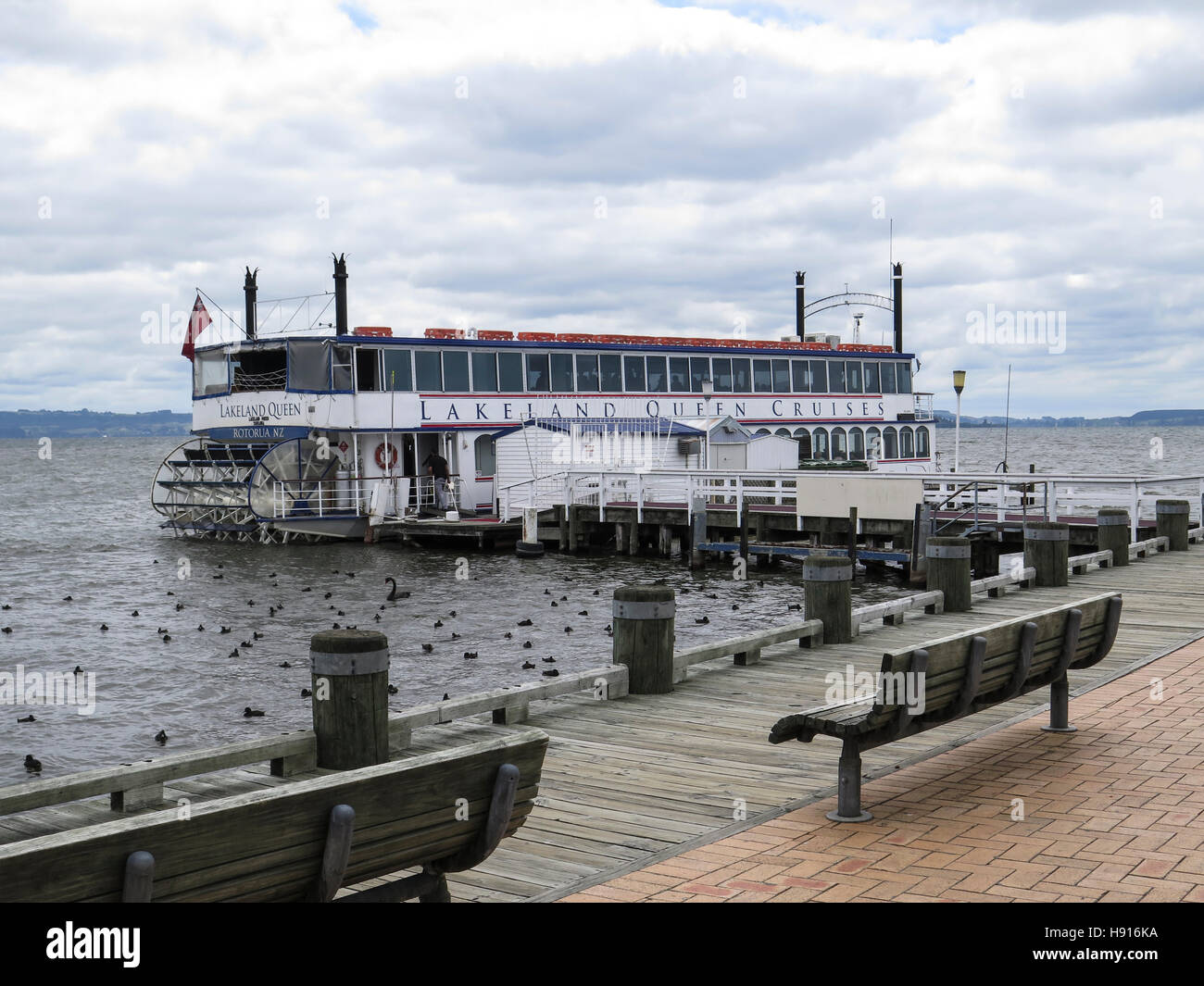 Lakeland Queen paddle steamer on Lake Rotorua in North Island New