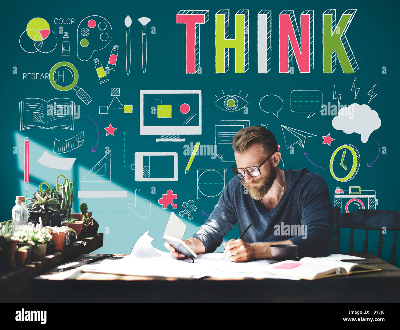 Think Thinking Inspiration Planning Solution Concept Stock Photo - Alamy