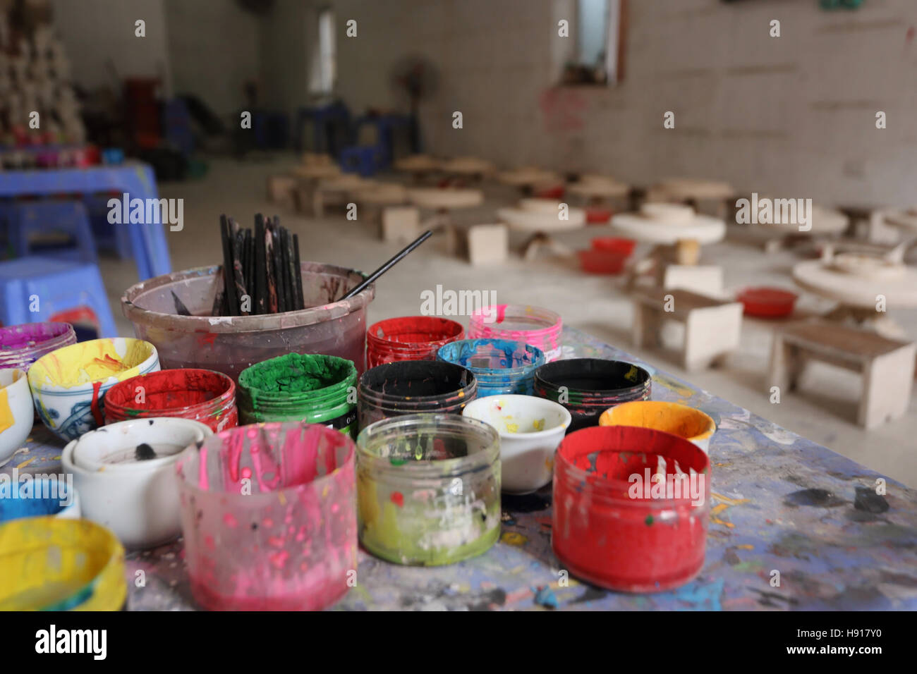 Pottery training room in Bat Trang Ceramic Village Stock Photo Alamy