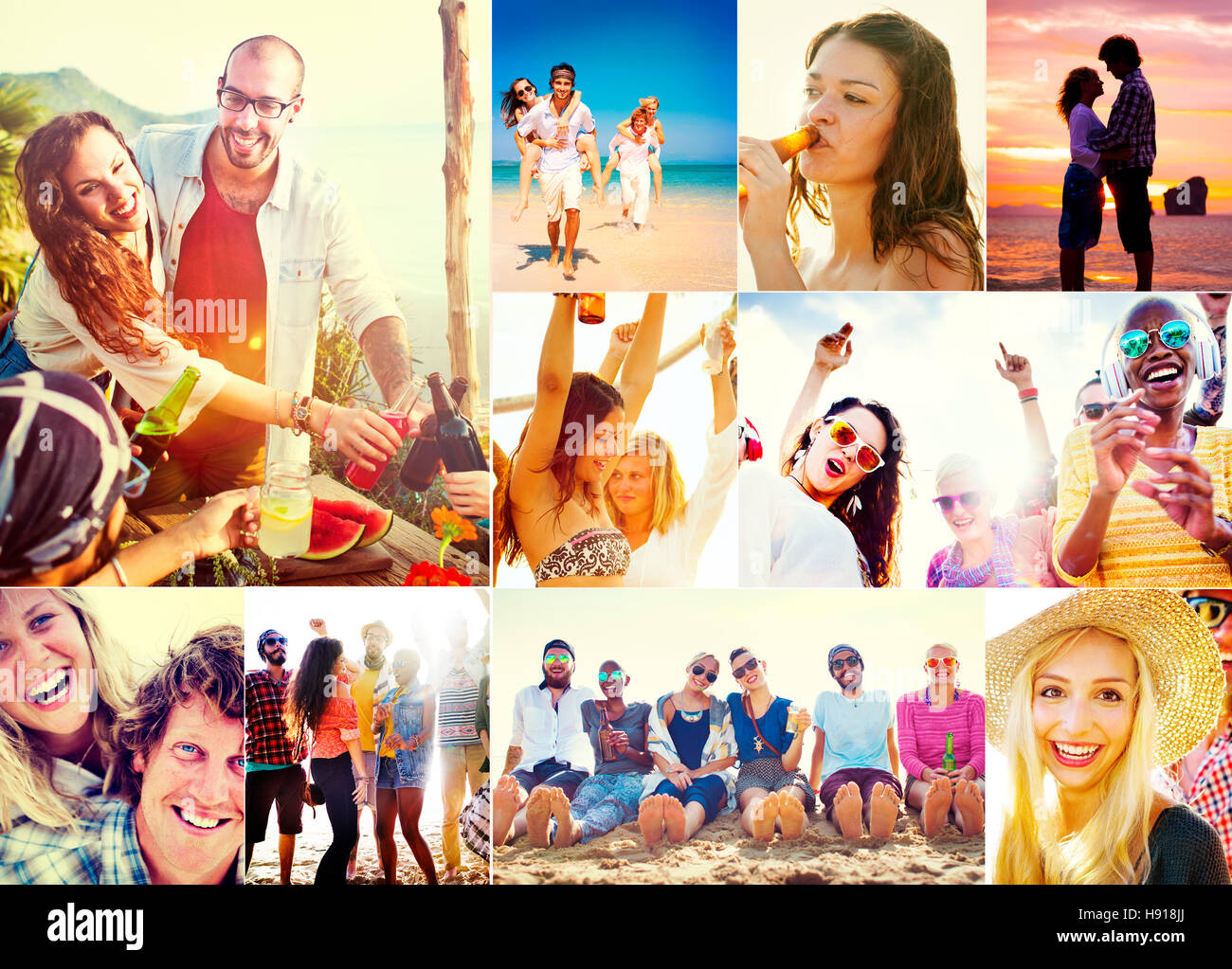 Beach collage hi-res stock photography and images - Alamy
