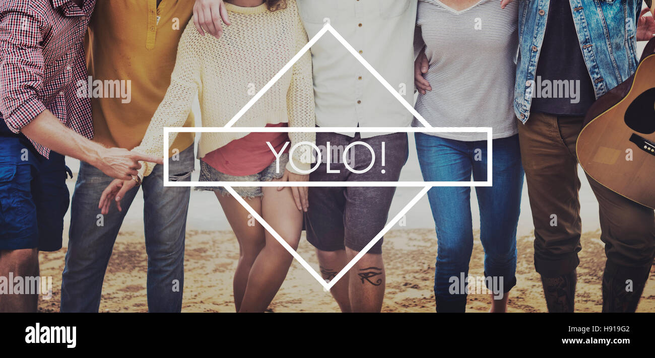YOLO You Only Live Once Enjoy Dream Fun Concept Stock Photo