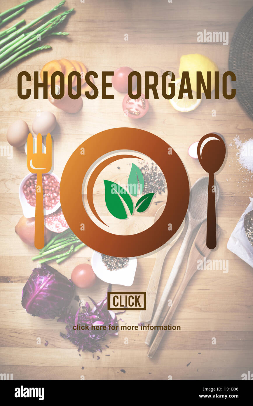 Choose Organic Healthy Nutrition Concept Stock Photo