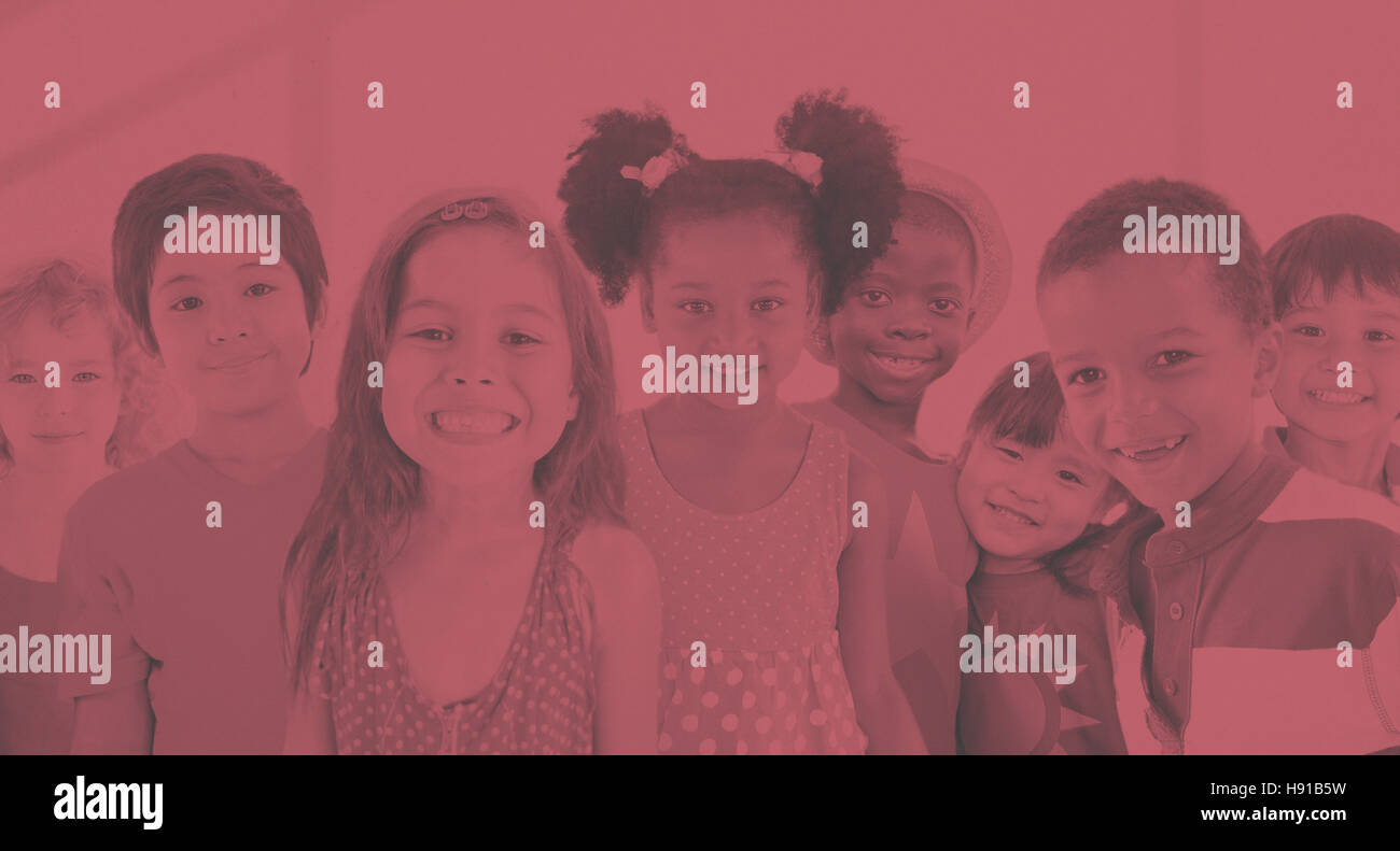 Diversity Children Friendship Innocence Smiling Concept Stock Photo - Alamy