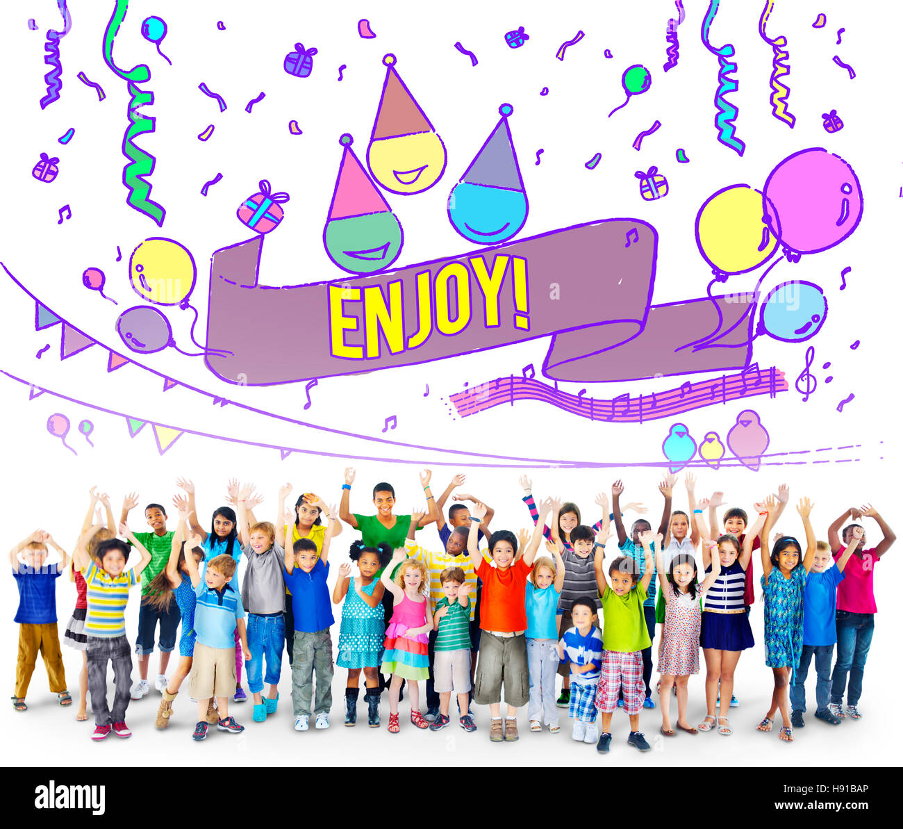 Happiness Enjoy Fun Jolly Festive Concept Stock Photo - Alamy
