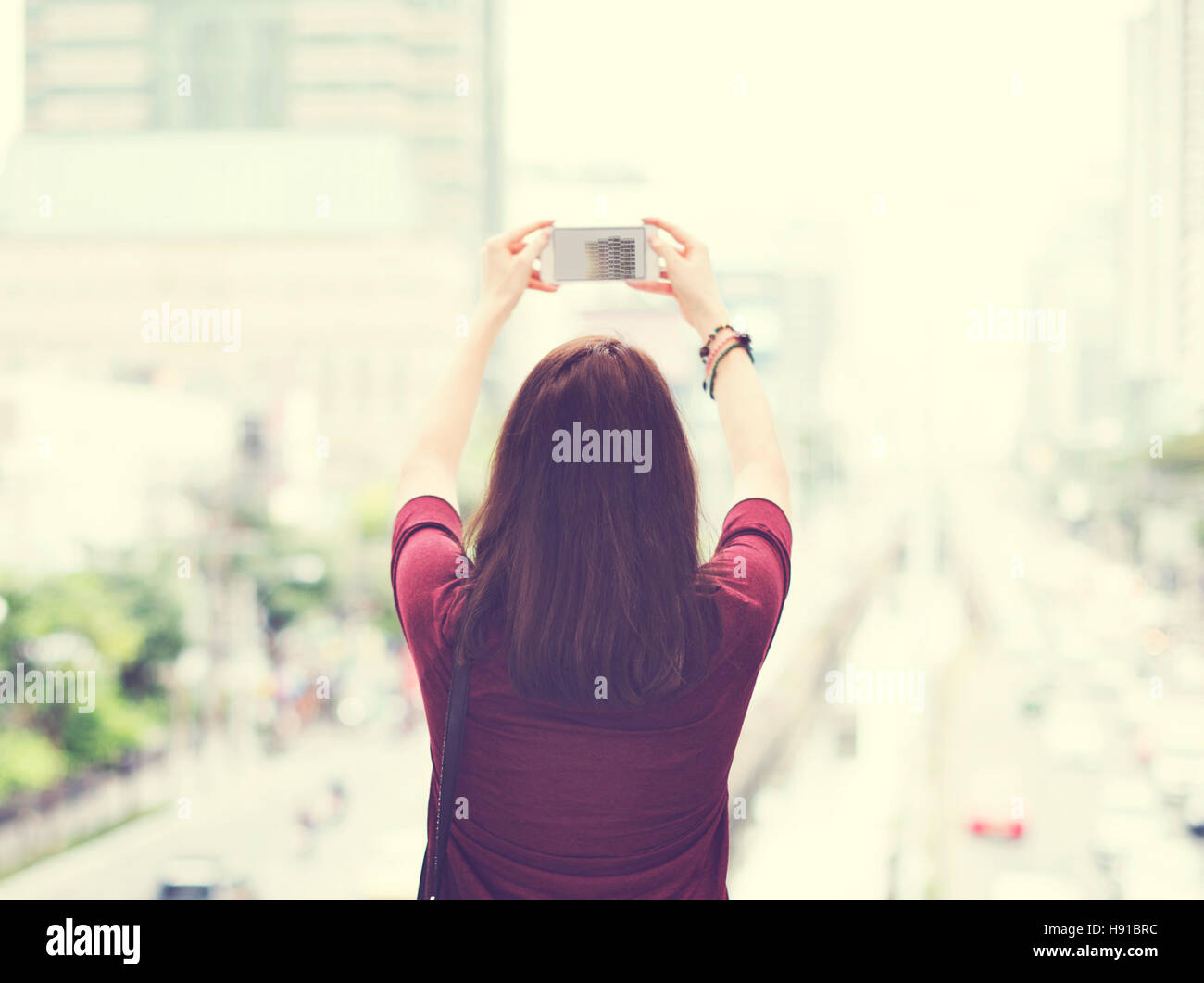 Woman Rear View Photography Traveling City Life Concept Stock Photo - Alamy