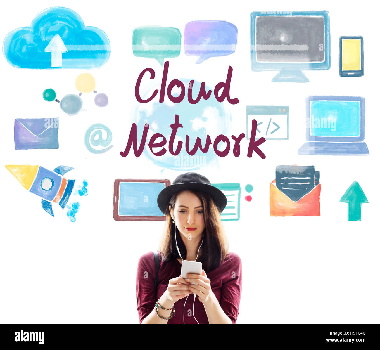 Cloud Network Computing Digital Information Concept Stock Photo - Alamy