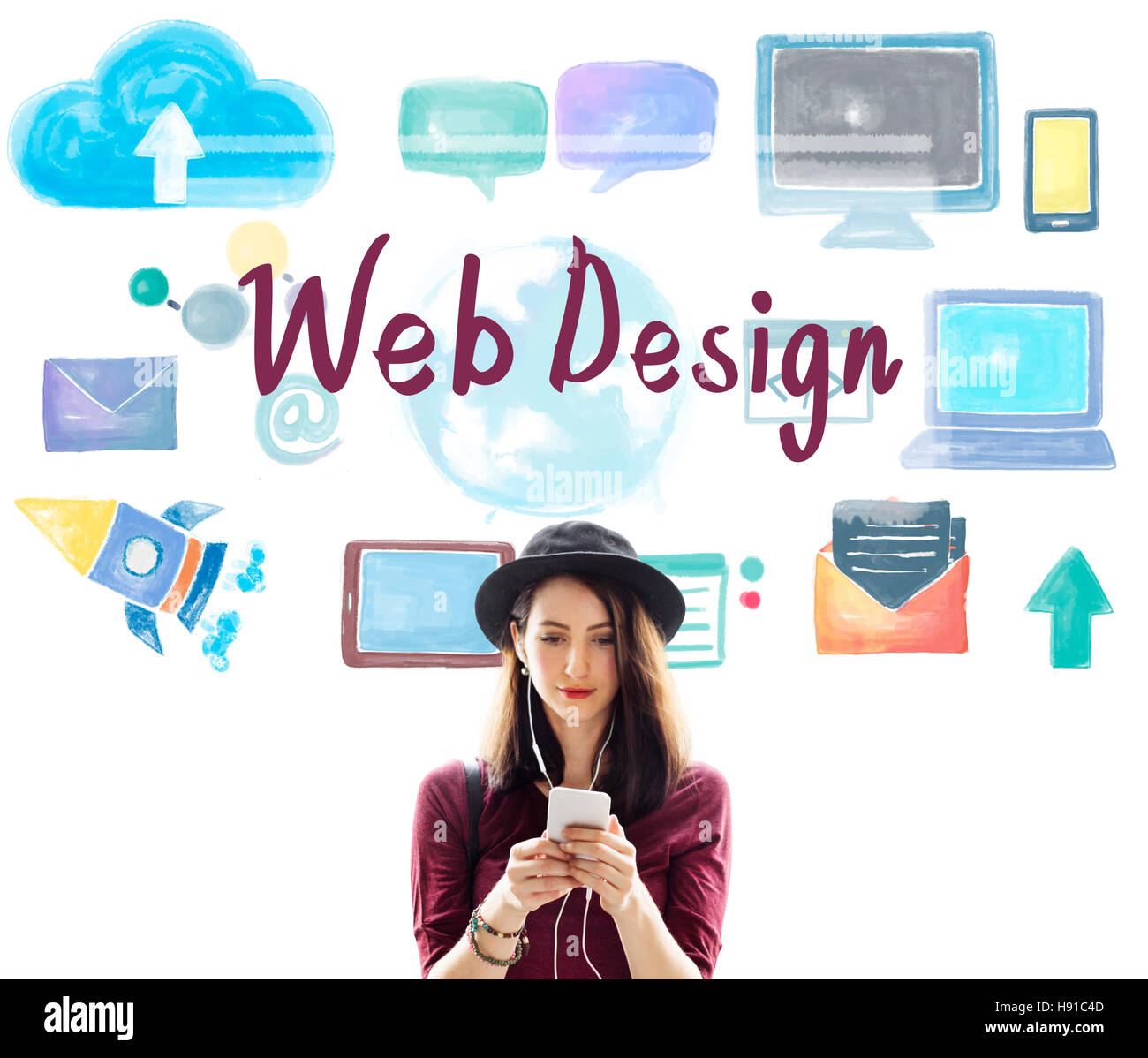 Web Design Programming Software Networking Concept Stock Photo - Alamy