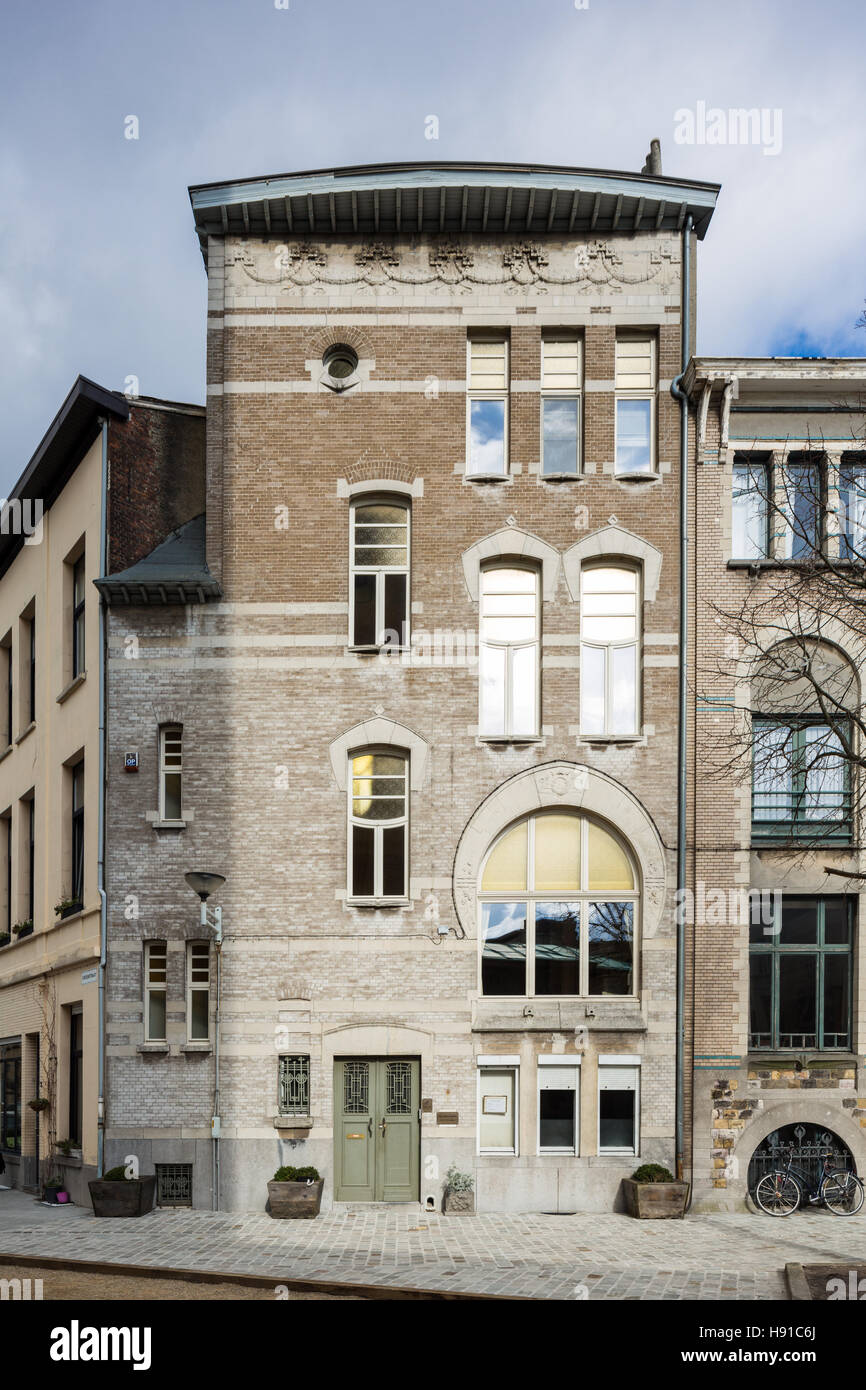 Belgium, Antwerpen, Borgerhout, Art-Nouveau house Stock Photo