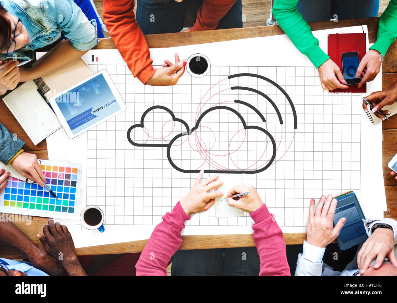 Cloud Computing Network Digital Information Concept Stock Photo - Alamy