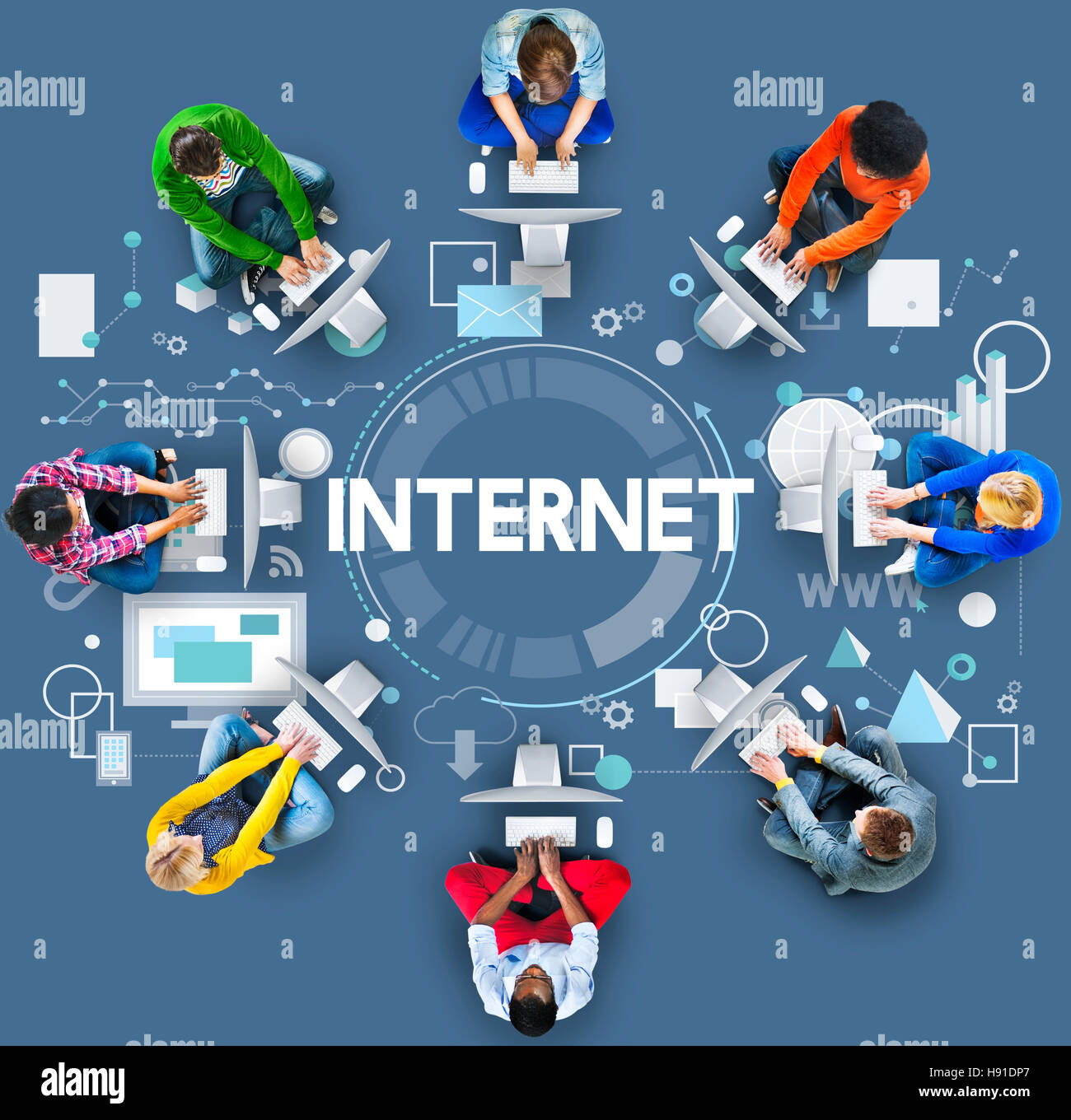 Connection Using Computer Technology Communication Concept Stock Photo ...