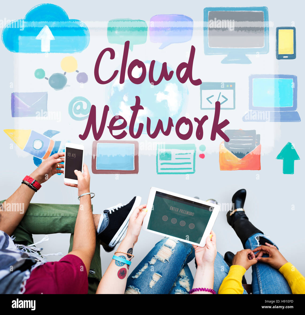Cloud Network Computing Digital Information Concept Stock Photo - Alamy