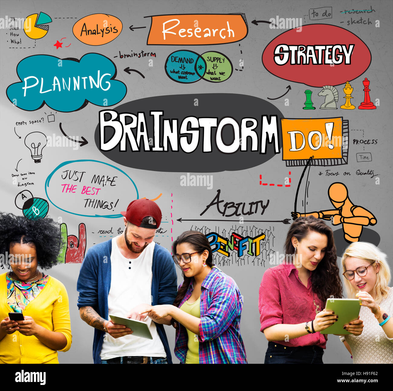 Brainstorming Analysis Planning Sharing Meeting Concept Stock Photo - Alamy