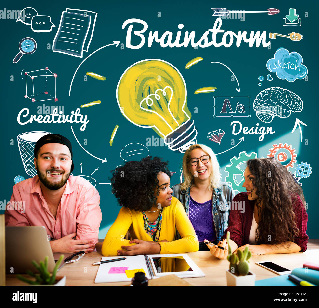 Brainstorming Analysis Planning Sharing Meeting Concept Stock Photo - Alamy