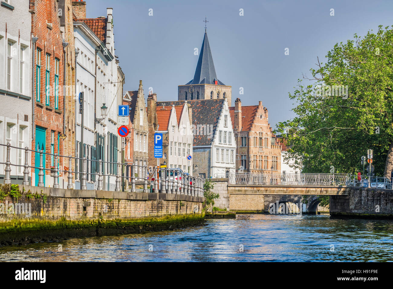 Bridges Over The Canal Bruges Belgium Stock Photo