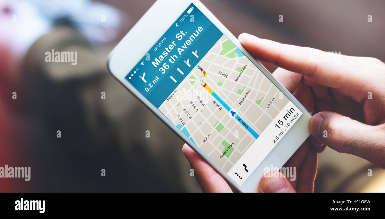 GPS Navigation Directions Location Map Concept Stock Photo Alamy