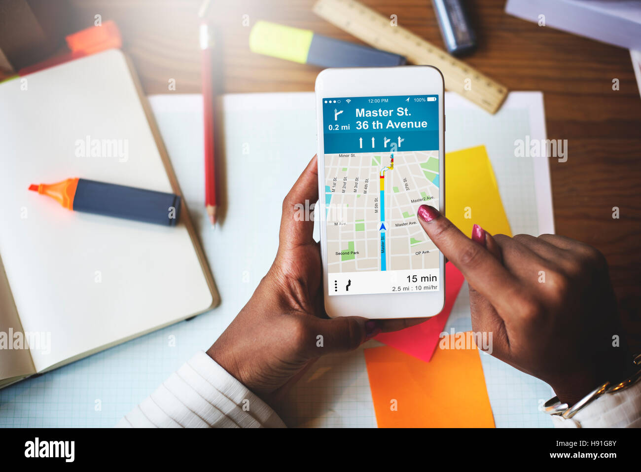 GPS Navigation Directions Location Map Concept Stock Photo Alamy
