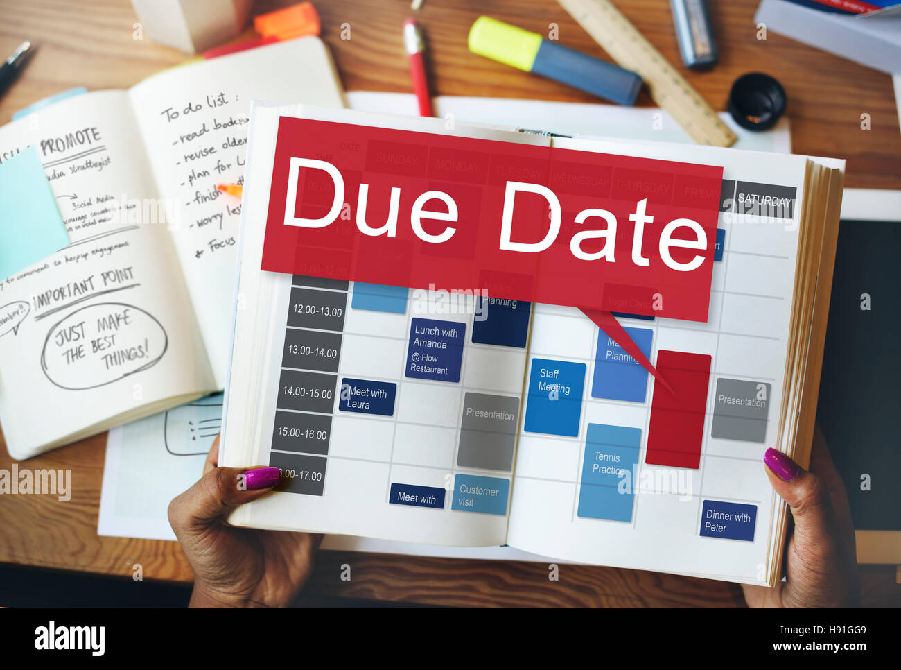 Due Date Appointment Deadline Time Anticipation Concept Stock Photo Alamy