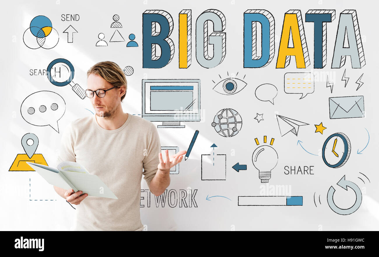 Big Data Information Storage Network System Concept Stock Photo