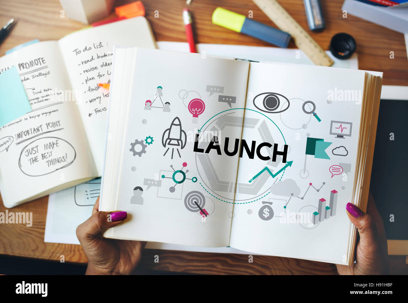 Launch Begin Introduce Kick Off New Business Concept Stock Photo Alamy