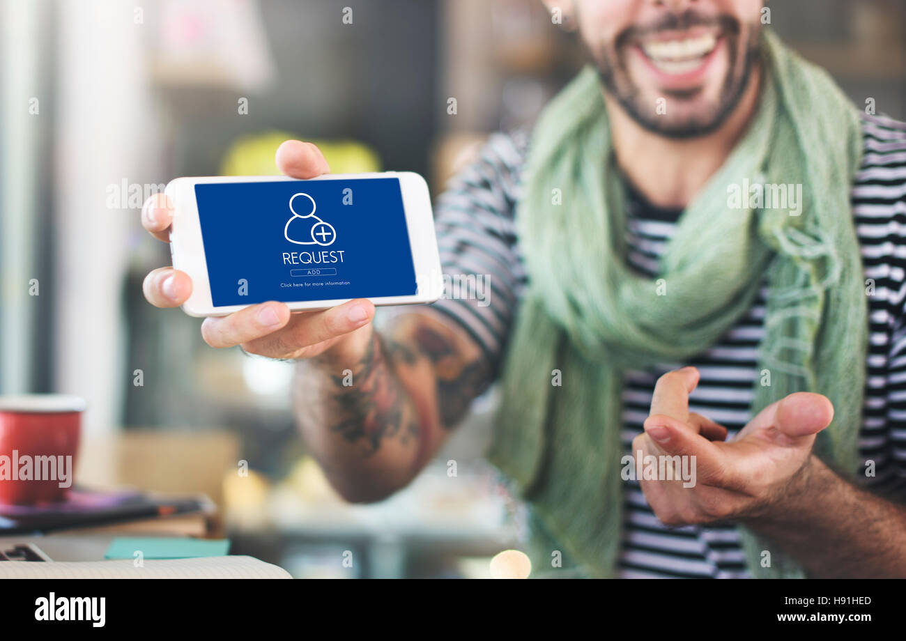 Add Friends Social Media Graphic Concept Stock Photo - Alamy