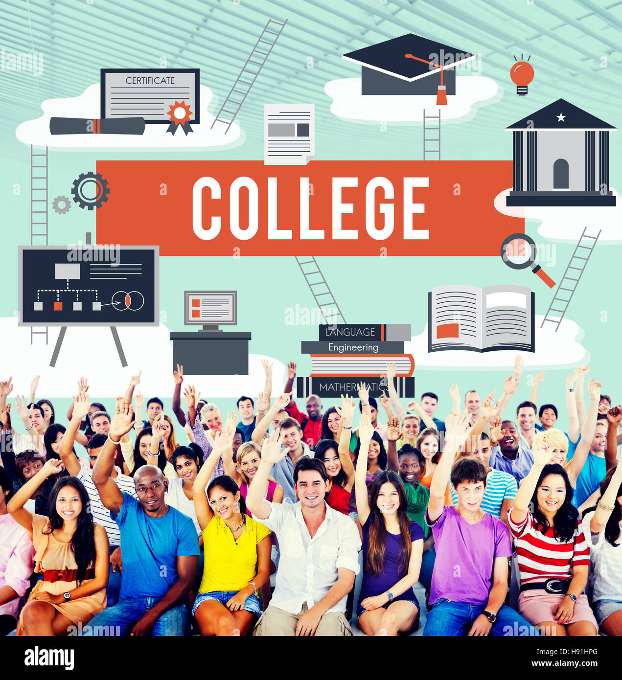 Collage Academic Education Institution Concept Stock Photo - Alamy 
