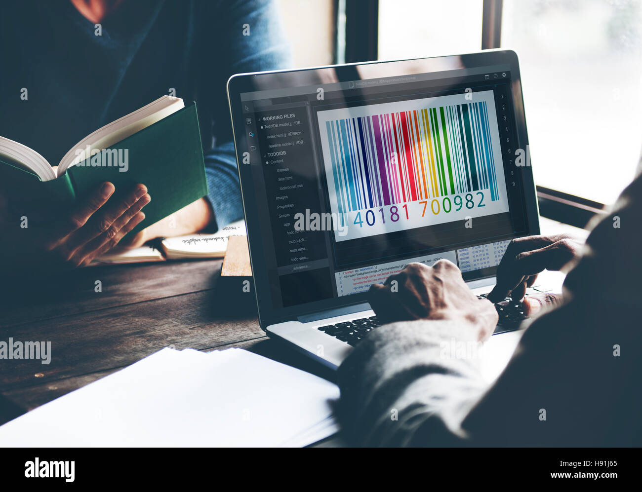 Computer Bar Coding Bar Code Encryption Interface Coding Concept Stock Photo - Alamy