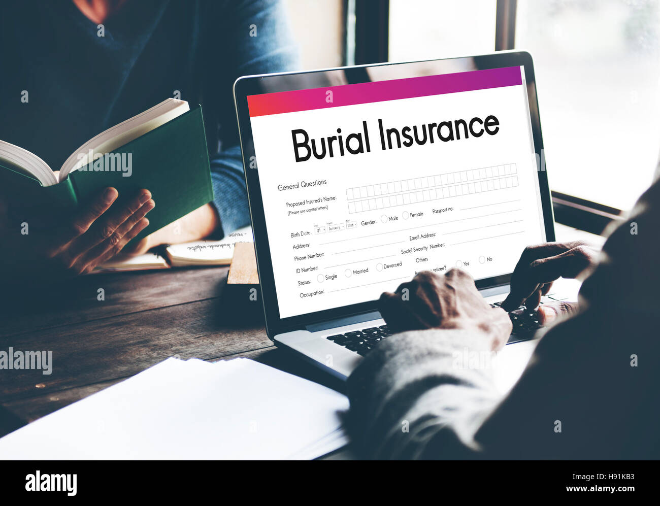 Burial Insurance Form Policy Concept Stock Photo Alamy