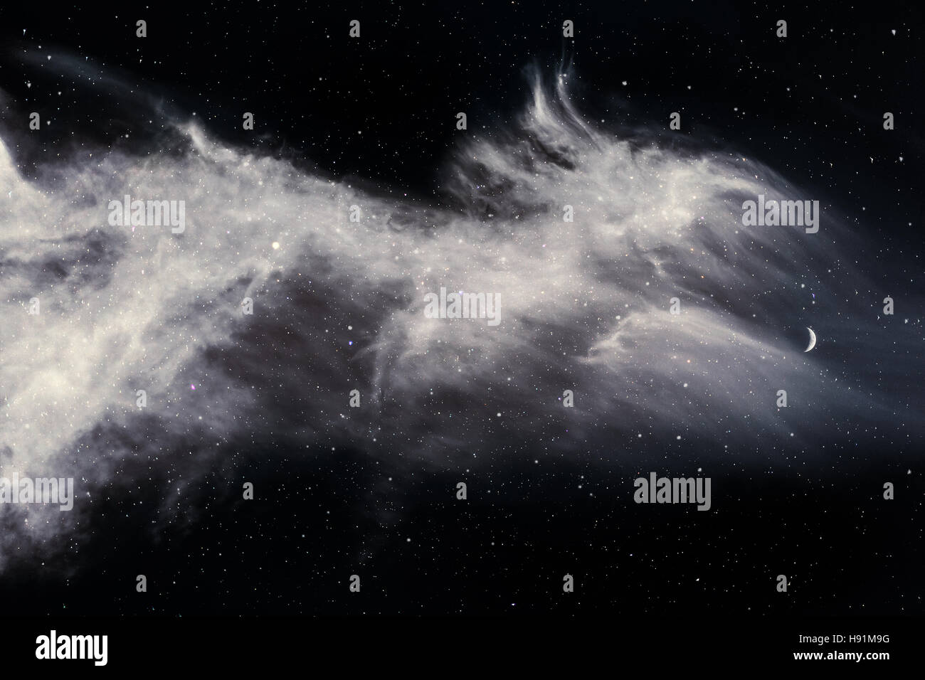 Night sky moon clouds stars hi-res stock photography and images - Alamy