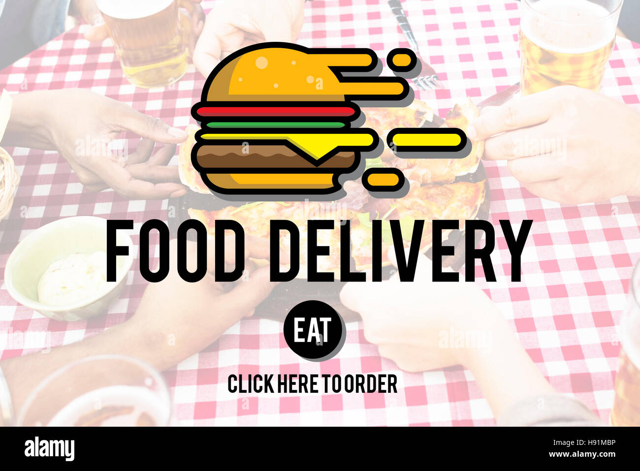 Food Delivery Fast Food Unhealthy Obesity Concept Stock Photo